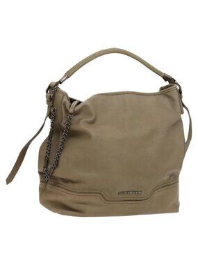 Authentic BURBERRY Shoulder Bag Leather Beige